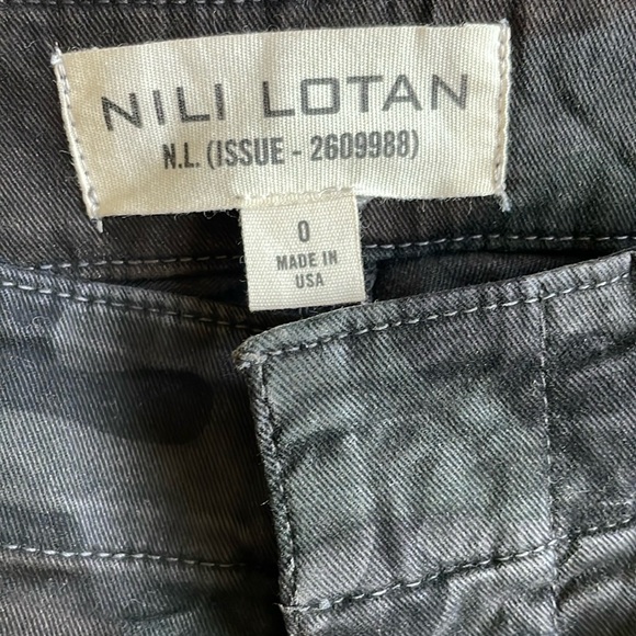 Nili Lotan Charcoal Camo Ankle Cropped French Military Pants Womens, size US 0 - Picture 9 of 14